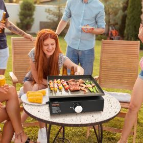 Commercial Griddle, 16.9' Heavy Duty Manual Flat Top Griddle, Countertop Gas Grill With Non-Stick Cooking Plate, Steel LPG Gas Griddle, 1-Burner Resta