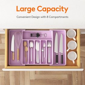 Silverware Drawer Organizer, Expandable Utensil Tray for Kitchen, BPA Free Flatware and Cutlery Holder