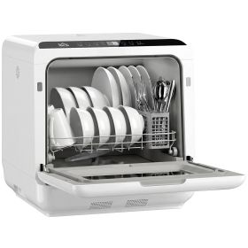 Countertop Dishwasher, Portable Mini Dishwasher with 1.6 Gal Built-in Water Tank, 5 Washing Programs, Air-Dry Function