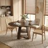 43.3in-59in Extendable Round Dining Table for 4-8,Modern Kitchen Oval Dining Table with Removable Leaves Space Saving