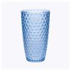 Diamond Cut Acrylic Glasses Drinking Set of 4 (19oz), Plastic Drinking Glasses, BPA Free Cocktail Glasses, Drinkware Set, Drinking Water Glasses