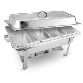 0.79 Gallon Stainless Steel Triple Tray Chafing Dish – Buffet Food Warmer with Durable Metal Construction
