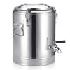 9.3 gal Stainless Steel Stock Pot Dispenser with Tap – Hot & Cold Beverage Container, Durable Thermal Drink Dispenser