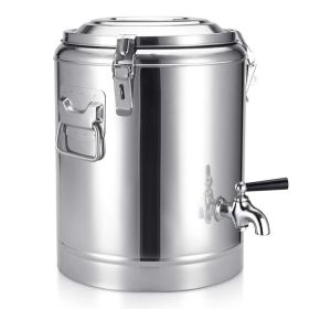9.3 gal Stainless Steel Stock Pot Dispenser with Tap – Hot & Cold Beverage Container, Durable Thermal Drink Dispenser