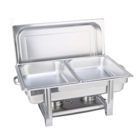 Stainless Steel Double Tray Chafing Dish – Buffet Food Warmer with Durable Metal Construction