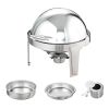 Roll Top Chafing Dish Buffet Set, 6 Qt 2 Pack, Stainless Steel Chafer with 2 Full Size Pans