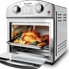 12.5 Quart 7-in-1 Convection Toaster Oven, 1500W, Stainless Steel, with 5 Pre-Set Menus – Roast, Bake, Slope, Grill, Broil, Toast, Dehydrate & Defrost