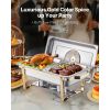 Chafing Dish Buffet Set, 4 Qt 2 Pack, Stainless Steel Chafer with 4 Half Size Pans