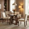 43.3in-59in Extendable Round Dining Table for 4-8,Modern Kitchen Oval Dining Table with Removable Leaves Space Saving