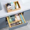 Drawer Organizer, Set of 9 Bamboo Wood Kitchen Makeup Desk Junk Tea Drawer Storage Boxes Bins for Cutlery Silverware Utensils Flatware