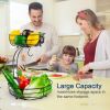 Iron 2-Tier Countertop Fruit Vegetables Basket Bowl Storage With Banana Hanger, Black, 64 ounces