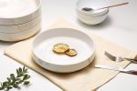 KooK Pasta Bowl, Bowl Plate, Low Bowl, Plate Bowls, Ceramic Large Shallow Bowls, Microwave and Dishwasher Safe, Great for Soups and Salads