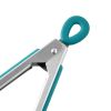 12-Inch Silicone and Stainless Steel Locking Tongs, Deep Teal
