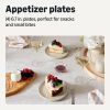 Glazed Stoneware Appetizer Plates, Ceramic 4-Piece Set, Microwave and Dishwasher-Safe, 6.7 in., Ivory