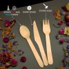 Disposable Wooden Cutlery Set 360 PCS - 100% Compostable Wooden Silverware [120 Forks, 120 Spoons