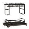 2-Tier Dish Drying Rack with Drain Tray, Large Capacity Kitchen Plate Cup Organizer with Knife, Chopstick & Cutting Board Holder