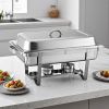 1.19 Gal Stainless Steel Dual Tray Chafing Dish – Buffet Food Warmer with Durable Metal Construction
