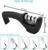 Elite Kitchen Knife Sharpener with 3 Stages, Professional Manual Blade Sharpening System, Ceramic Stone, Tungsten Carbide Plates, Diamond rods