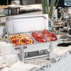 Stainless Steel Double Tray Chafing Dish – Buffet Food Warmer with Durable Metal Construction