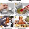 Al Pastor Skewer for Grill, Vertical Shawarma Skewer Stand, Vertical Spit for Oven with 3 Removable Spikes (8'/10"/12') and 2 Brushes
