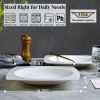 Salad Kitchen Plate set for 6,Square Plate Sets for Elegant Dining,Microwave Safe White Plates Ceramic Tableware Set,Ideal for Home or Restaurant