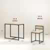 3-Piece Dining Room Set, Industrial Kitchen Table Set with Rectangular Table and 2 Dining Chairs, Oak