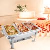 0.79 Gallon Stainless Steel Triple Tray Chafing Dish – Buffet Food Warmer with Durable Metal Construction