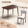 5-Piece Dining Table Set for 4, Mid-Century Modern Kitchen Table and Chairs, Light Gray