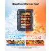 Insulated Food Pan Carrier, 95 Qt Non-Electrical Food Warmer, with Wheel & 304 Stainless Steel Latch, LLDPE Stackable Hot Box