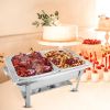 1.19 Gal Stainless Steel Dual Tray Chafing Dish – Buffet Food Warmer with Durable Metal Construction