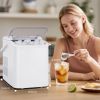 Countertop Ice Maker, Self-Cleaning Portable Ice Maker Machine with Handle and Ice Scoop 9Pcs/6Min 26.5Lbs/24H White