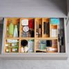 Drawer Organizer, Set of 9 Bamboo Wood Kitchen Makeup Desk Junk Tea Drawer Storage Boxes Bins for Cutlery Silverware Utensils Flatware