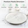 360 Count Extra Heavy Duty Clear Plastic Forks and Spoons, 180 Forks & 180 Spoons, Heat Resistant, Disposable Plastic Silverware Set