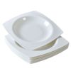 Salad Kitchen Plate set for 6,Square Plate Sets for Elegant Dining,Microwave Safe White Plates Ceramic Tableware Set,Ideal for Home or Restaurant