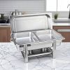 Stainless Steel Double Tray Chafing Dish – Buffet Food Warmer with Durable Metal Construction