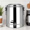 9.3 gal Stainless Steel Stock Pot Dispenser with Tap – Hot & Cold Beverage Container, Durable Thermal Drink Dispenser