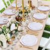 EI 180pcs White Plastic Plates with Gold Plastic Silverware,Heavy-Duty Disposable Plates for Party,White Dinnerware Set for 30 Guest Wedding,Birthday
