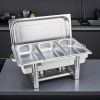 Stainless Steel Triple Tray Chafing Dish – Buffet Food Warmer with Durable Metal Construction