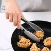 12-Inch Silicone and Stainless Steel Locking Tongs, Deep Teal