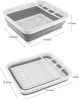 Collapsible Dish Drying Rack Portable Dinnerware Drainer Organizer for Kitchen RV Campers Travel Trailer Space Saving Kitchen Storage Tray