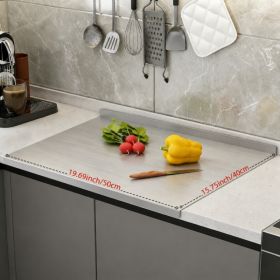 304 Stainless Steel Double-edge Chopping Board, Non-moldy And Easy To Clean. Suitable For Cutting Vegetables, Meat, Fish And Other Ingredients, And Ap (Option: 15.75inX19.69in)