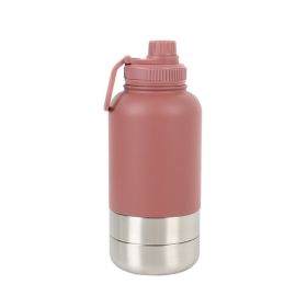 Outdoor Thermal Pet Outing Water Cup Bottle (Option: 32oz-Smoke pink)