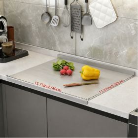 304 Stainless Steel Double-edge Chopping Board, Non-moldy And Easy To Clean. Suitable For Cutting Vegetables, Meat, Fish And Other Ingredients, And Ap (Option: 11.81inX15.75in)