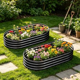 Galvanized Raised Garden Bed 6x3x1ft - Heavy Duty Metal Planter Box for Vegetables, Herbs & Flowers, Rust-Proof Outdoor Garden Bed with Large Capacity (Option: Black)