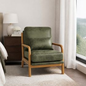 Wooden Lounge Chair (Option: Olive Green)