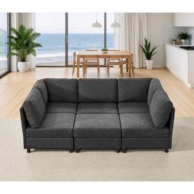 Modern Modular Corner Sofa - Freely Configurable with (Option: Dark Gray)