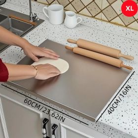 Stainless Steel Cutting Board For Kitchen - Large 304 Chopping Boards With Lid And Non-Slip Pad For Countertop, Suitable For Meat Vegetables Bread And (Option: 40CM60CM)