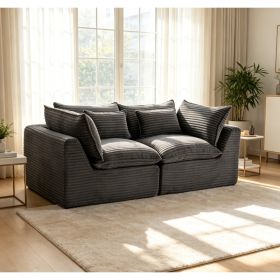 74.8" Width Cloud Couch Oversized Modular Sectional Sofa True Relax Comfy Couches Wide&Deep Seat Sofas for Living Room Furniture Sets, Corduroy Fabric (Option: Antique Grey)