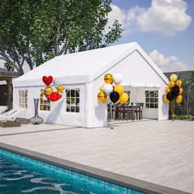 20x20 FT Party Tent with 2 Storage Bags & Removable Sidewalls, Outdoor Canopy Gazebo for Carport Camping Garden Wedding BBQ Commercial (Option: White)