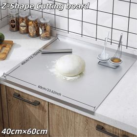 Stainless Steel Cutting Board With Lip For Kitchen Chopping Boards For Countertop Large Metal Cutting Board Over Sink Suitable For Meat Fruits Vegetab (Option: 40X60CM)